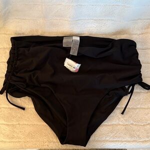 Calia by Carrie Underwood black adjustable High-Waisted Bikini Bottoms XXL